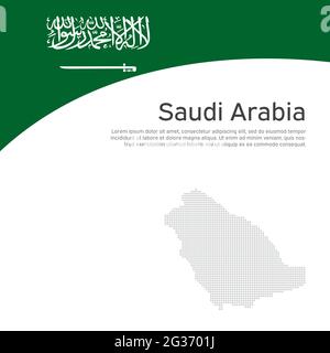 Abstrakte flagge saudi-arabiens, Mosaikkarte. Kreativer Hintergrund für die Gestaltung patriotischer Weihnachtskarten. Nationales Plakat. Cover, Banner in Nationalfarben en Stock Vektor