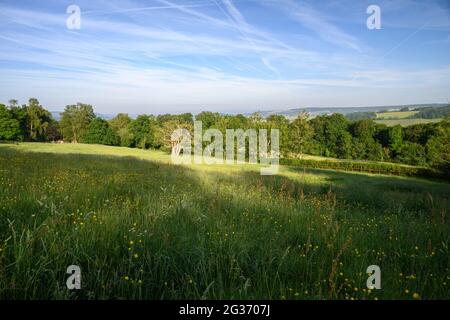 Landschaftsansicht über die Cotswolds in England Stockfoto