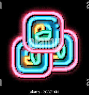 Sushi-Rolle Reis Fisch Neon leuchten Symbol Illustration Stock Vektor
