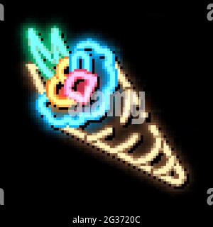 Sushi-Rolle Lebensmittel Neon leuchten Symbol Illustration Stock Vektor