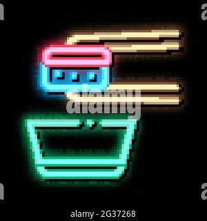 Sushi-Rolle Wasabi Neon Glow Symbol Illustration Stock Vektor