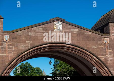 Das Newgate, Teil der römischen Mauer in Chester Stockfoto