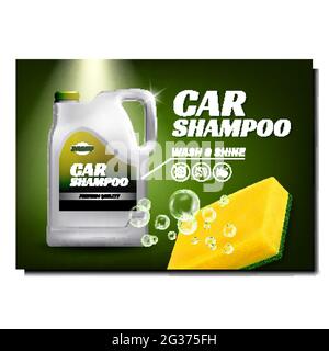 Car Shampoo Creative Werbeplakat Vektor Stock Vektor