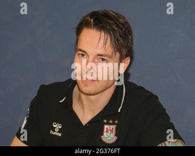 Dänischer Handballspieler Michael Damgaard SC Magdeburg HBL Liqui Moly Handball Bundesliga Saison 2020-21 Stockfoto