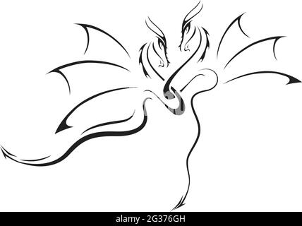 Stilisierte Darstellung von Drachen Stock Vektor