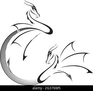 Stilisierte Darstellung von Drachen Stock Vektor