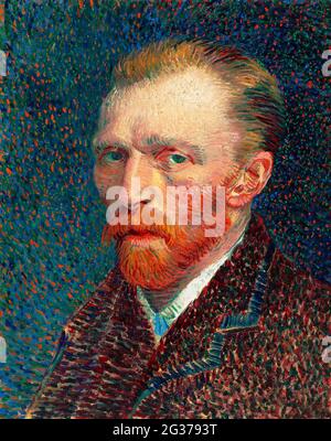 Selbstporträt (1887) von Vincent Van Gogh. Stockfoto