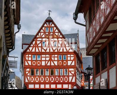 Fachwerkhäuser in der Altstadt von Limburg, Hessen, Deutschland Stockfoto