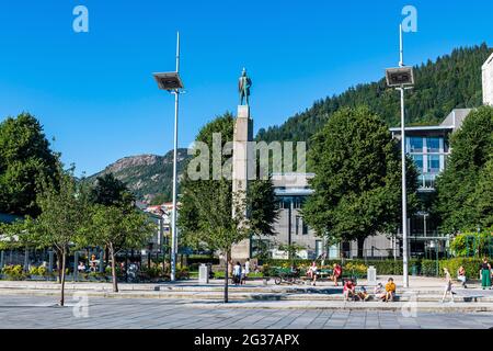 Hauptplatz im UNESCO-Weltkulturerbe, Bergen, Norwegen Stockfoto