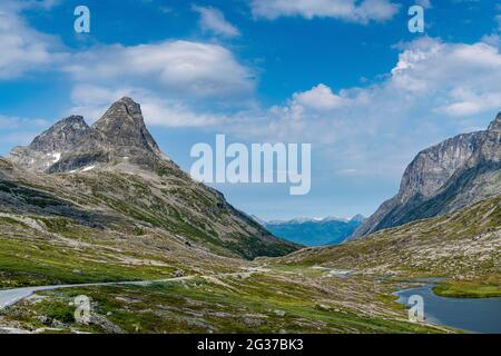 Gletschertal, Trollstigen Bergstraße, Norwegen Stockfoto