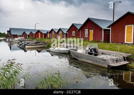 Bootshaus im UNESCO-Weltkulturerbe Kvarken archielago, Finnland Stockfoto