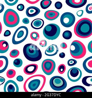 Moderne minimalistische Wiederholung Hintergrund mit Pfau Feder Farben. Tuecoise und rosa abstraktes Nahtloses Muster mit türkischen Augen für die Kleidung. Textil Stock Vektor