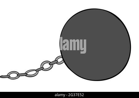 Cartoon Vektordarstellung von Gewicht und Kette. Farbige und schwarze Umrisse. Stock Vektor
