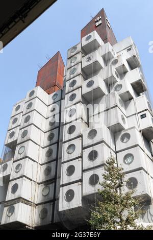 Nakagin Capsule Tower, Shimbashi-Viertel, Tokio, Japan Stockfoto