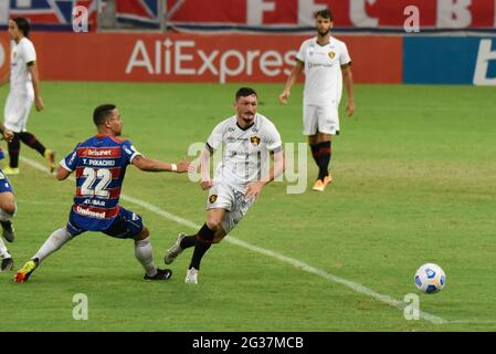 Fortaleza, Brasilien. Juni 2021. Pikachú von Fortaleza während des Fußballspiels Campeonato Brasileiro zwischen Fortaleza und Sport in der Arena Castelao, Fortaleza, Brasilien. Kredit: SPP Sport Pressefoto. /Alamy Live News Stockfoto