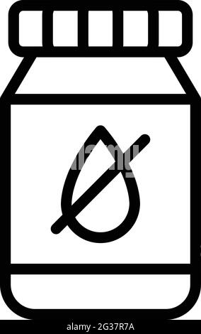 Symbol für medizinische Pillen im Glas. Umriss Medical Pillen jar Vektor-Symbol für Web-Design isoliert auf weißem Hintergrund Stock Vektor