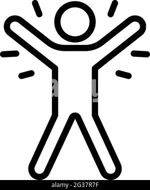 Symbol für gesunden mentalen Mann. Skizzieren gesunde geistige Mann Vektor-Symbol für Web-Design isoliert auf weißem Hintergrund Stock Vektor