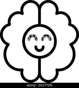 Symbol für gesundes Gehirn. Umreißen gesunde Gehirn Vektor-Symbol für Web-Design isoliert auf weißem Hintergrund Stock Vektor