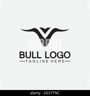 Bull-Logo und Symbole Vektor Vorlage Symbole App Stock Vektor