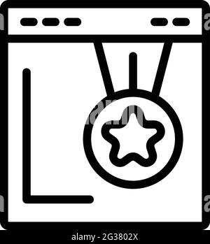 Symbol für die Bewertung der Suchmaschine. Gliederungsbewertung Suchmaschinen-Vektor-Symbol für Web-Design isoliert auf weißem Hintergrund Stock Vektor