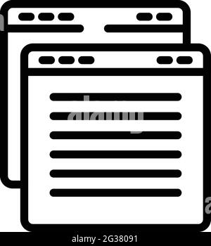 Symbol für die Suchmaschine für das Surfen im Internet. Umriss Web-Surfen Suchmaschine Vektor-Symbol für Web-Design isoliert auf weißem Hintergrund Stock Vektor