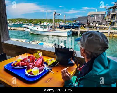 Beals Lobster Pier, Southwest Harbor, Mount Desert Island, Maine, USA Stockfoto