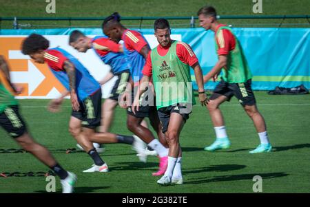 Belgiens Eden Hazard, abgebildet während einer Trainingseinheit der belgischen Fußballnationalmannschaft Red Devils, in Tubize, Montag, 14. Juni 2021. Das Team ist p Stockfoto