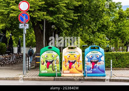 Mülltrennung in Sofia, Bulgarien Stockfoto