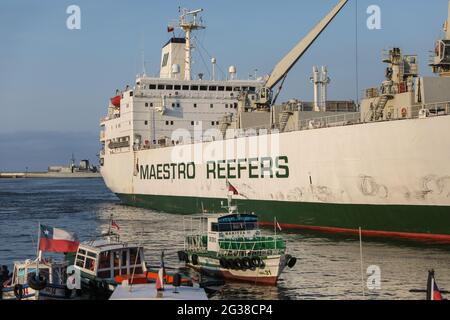 Hafenschiffe in Valparaiso Chile Stockfoto