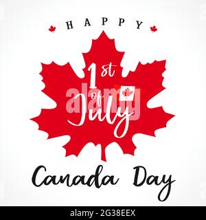 Alles gute zum Canada Day, kreative Grüße. Isolierte abstrakte Grafik-Design-Vorlage. Der Nationalfeiertag von Québec gratgt dem Konzept. Stock Vektor