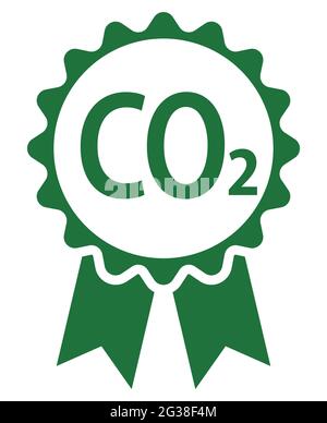 CO2-Prämiensymbol oder Symbol für Vektorgrafik des Preissymbols Stock Vektor