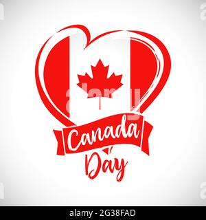 Logo des Happy Canada Day. Isolierte abstrakte Grafik-Design-Vorlage. Schönes, kreatives Label. Kalligrafische Schriftzüge. Dekorative Pinsel Kalligraphie Stock Vektor