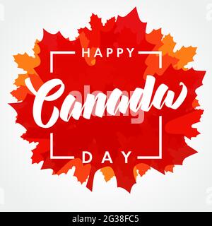 Alles gute zum Canada Day, kreative Grüße. Isolierte abstrakte Grafik-Design-Vorlage. Der Nationalfeiertag von Québec gratgt dem Konzept. Stock Vektor