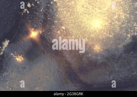 Vinatge glänzendes abstraktes silberblaues und goldenes Marmormuster mit Glitzern. Vektor Hintergrund in Alkoholtinte Technik mit Glitzer. Vorlage für Bann Stock Vektor