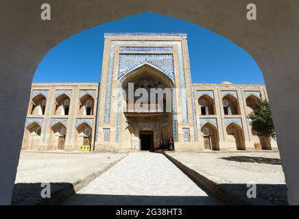 Mohammed Rakhim Khan Medressa in Itchan Kala (Ichon Qala) - Chiwa (Chiva, Heva, Xiva, Chiwa, Khiveh) - Provinz Xorazm - Usbekistan - Stadt auf der Seide Stockfoto