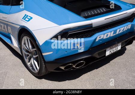 Lamborghini Huracan wird von der italienischen Polizei eingesetzt Stockfoto