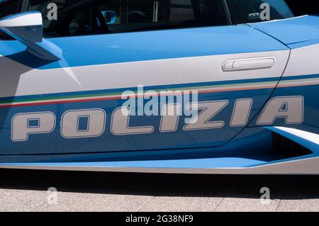 Lamborghini Huracan wird von der italienischen Polizei eingesetzt Stockfoto