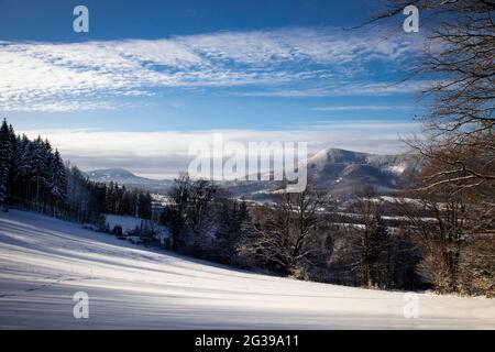 Winterlandschaft in den Bergen von Beskid Tschechien Stockfoto