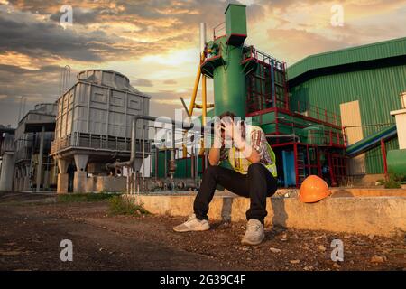 Arbeitslose arbeitslose Menschen Krise, die mit Virus Covid Rezession Stockfoto