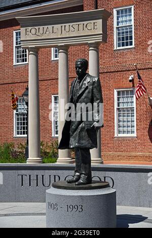 Thurgood Marshall-Denkmal in Annapolis, Maryland. Stockfoto