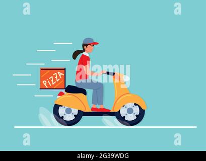 Lieferer auf dem Motorrad Stock Vektor