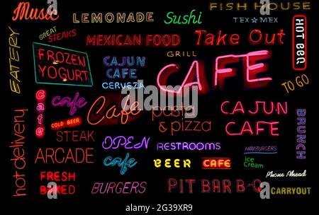 Vintage Neon Cafe Schild Mit Bokeh Stockfoto