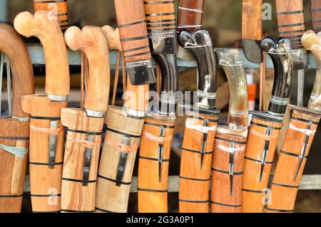 Eine traditionelle Machete, hergestellt in Galonggong, Manonjaya, Tasikmalaya, West Java - Indonesien Stockfoto