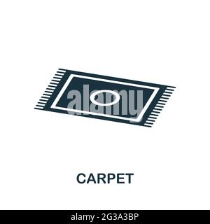 Teppichsymbol. Monochromes einfaches Element aus der Housekeeping-Kollektion Creative Carpet Icon für Webdesign, Vorlagen, Infografiken und mehr Stock Vektor