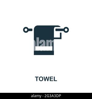Handtuch-Symbol. Monochromes einfaches Element aus der Housekeeping-Kollektion Kreatives Handtuch-Symbol für Webdesign, Vorlagen, Infografiken und mehr Stock Vektor