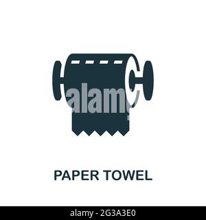 Papierhandtuchsymbol. Monochromes einfaches Element aus der Housekeeping-Kollektion Creative Paper Handtuch Symbol für Webdesign, Vorlagen, Infografiken und mehr Stock Vektor