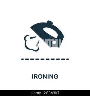 Bügelsymbol. Monochromes einfaches Element aus der Housekeeping-Kollektion Kreatives Bügelsymbol für Webdesign, Vorlagen, Infografiken und mehr Stock Vektor