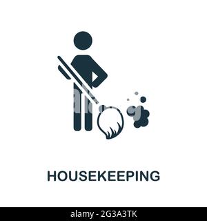 Symbol „Ordnung und Sauberkeit“. Monochromes einfaches Element aus der Housekeeping-Kollektion Creative Housekeeping Symbol für Webdesign, Vorlagen, Infografiken und mehr Stock Vektor