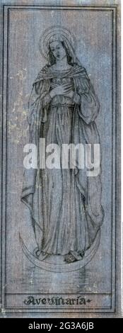 Religion, Christentum, Madonna / Maria mit Kind, Madonna auf dem Halbmond, ZUSÄTZLICHE-RIGHTS-CLEARANCE-INFO-NOT-AVAILABLE Stockfoto