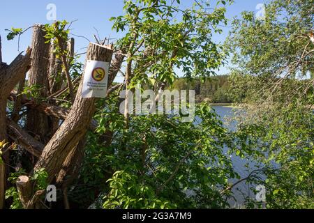 Alle Fischerei verboten. Stockfoto